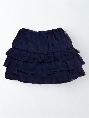 Black Ruffled Tiered Romantic Goth Miniskirt